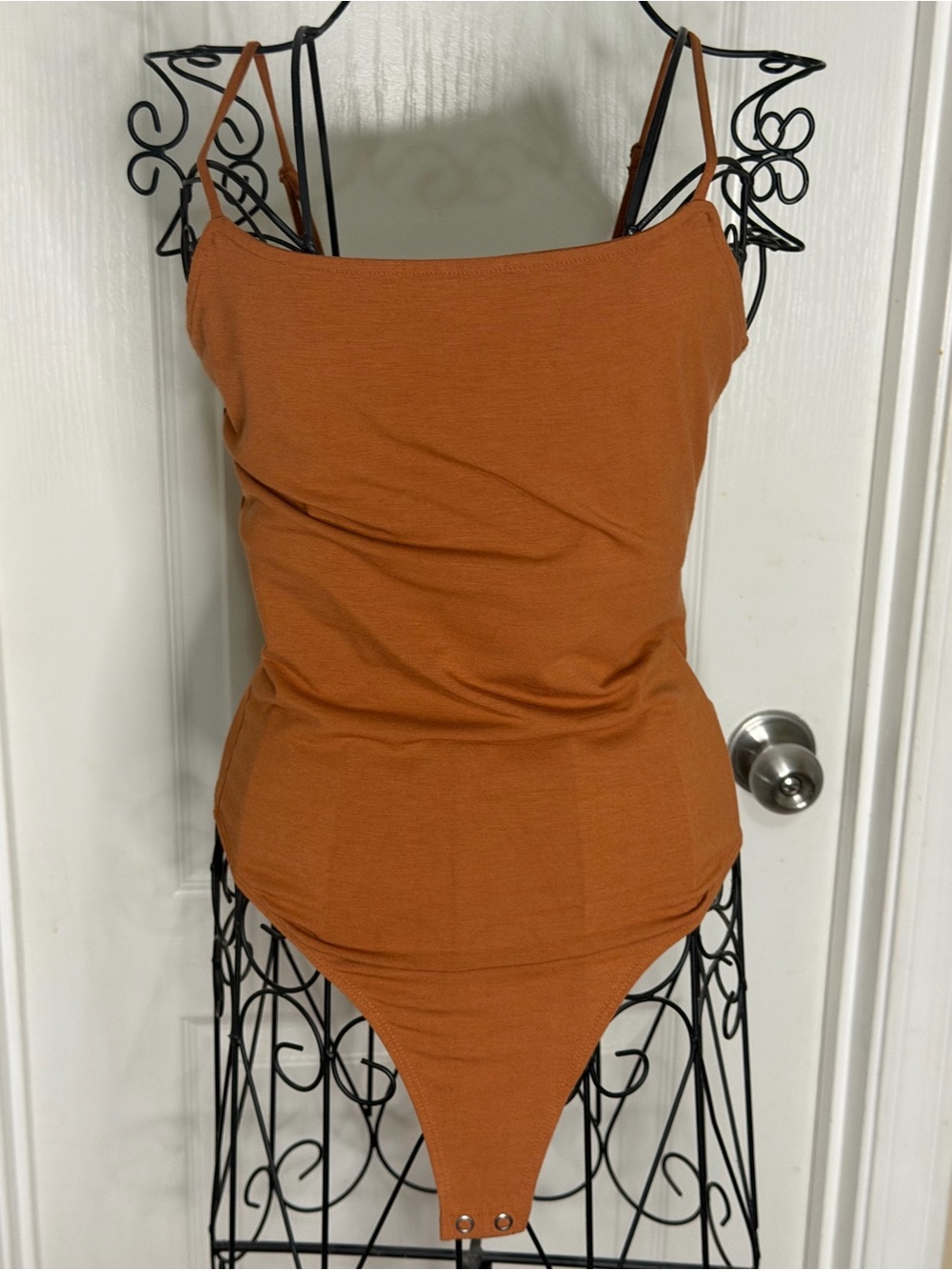 American Eagle Outfitters Rust Orange Spaghetti Strap Bodysuit